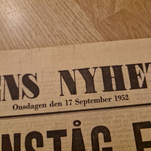 Dagens Nyheter från 17 september 1952