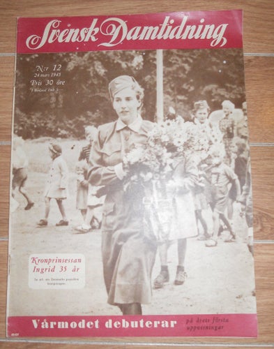 Svensk Dam nr12 1945 kungligt Prinsessan Ingrid Danmark, mode