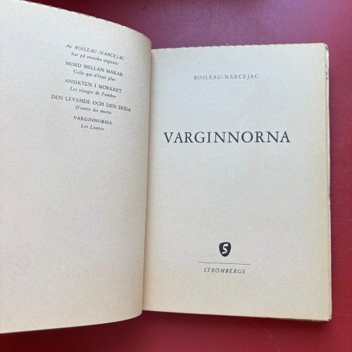 VARGINNORNA Pierre Boileau Thomas Narcejac 1957