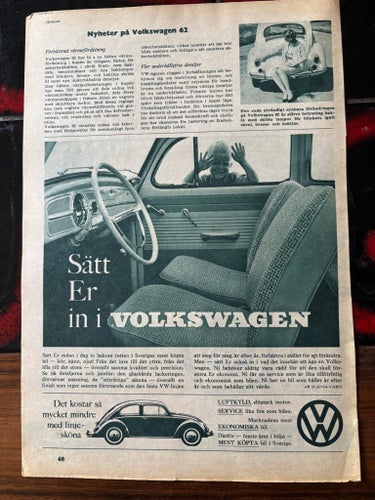 Volkswagen 1962 annons