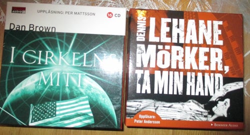 Ljudböcker på CD, Ta min hand av Dennis Lehane + I cirkelns mitt av Dan Brown