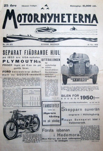 Motornyheterna 1932-47 Båt Dinghyn 30 Knop..Coventry Victor