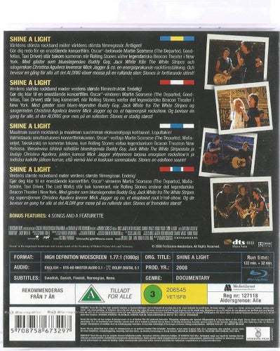 SHINE A LIGHT - ROLLING STONES , SCORSESE (INPLASTAT BLU RAY - SVENSKT TEXT)