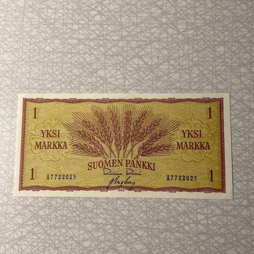 Finsk sedel 1 Markka 1963