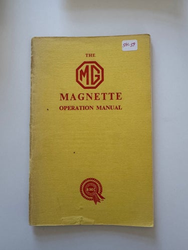 THE MG MAGNETTE OPERATION MANUAL, Tionde upplagan