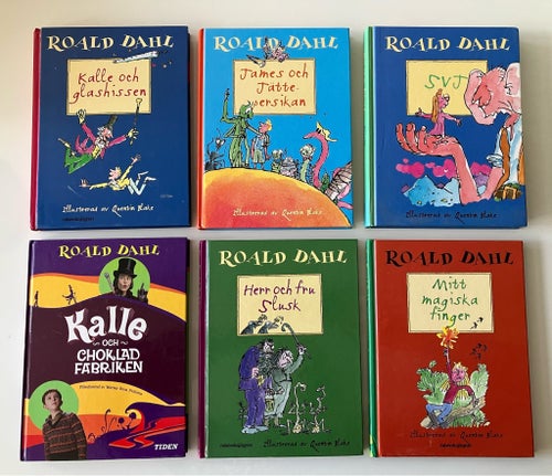 Roald Dahl 6 böcker, inbundna i fint skick