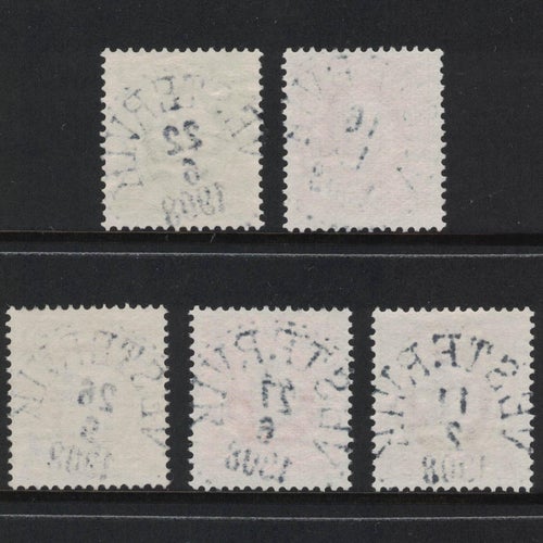 F 52, 55, 56, 57, 58 Oscar II stämplade VESTERVIK 1908