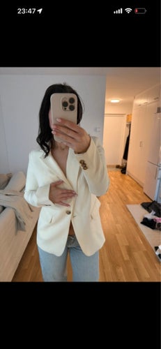 Gina Tricot beige/ vit kavaj, storlek 36