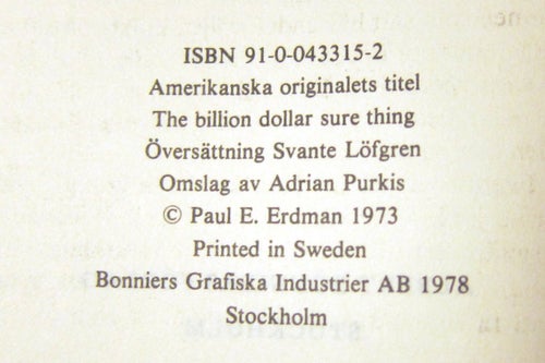 Det stora klippet Paul Erdman 1978 inbunden Bonniers Skyddsomslag Adrian Purkis