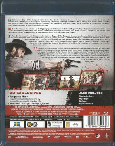 THE MAGNIFICENT SEVEN - DENZEL WASHINGTON / CHRIS PRATT (BLU RAY - SVENSKT TEXT)