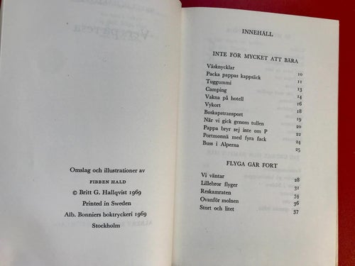 VERS PÅ RESA Britt G. Hallqvist 1969