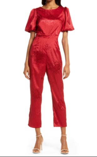 Lulus röd jumpsuit, storlek S