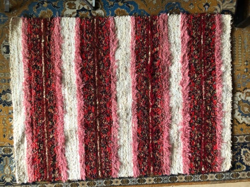 Stor, handvävd trasmatta 180x130