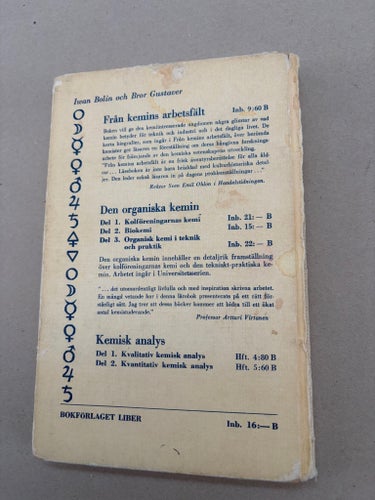 År1965 - Kemi för folkskoleseminarier - Iwan Bolin och Bror Gustaver