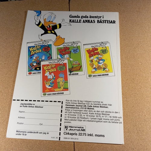 Kalle Anka BÄSTISAR Nr 20 . Carl Barks . ( Hemmets Journal 1984 )