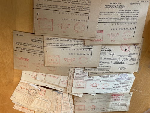 Finland: 74st Kvitton, avier, Kort enligt bild + 26st brev från Sverige 1948
