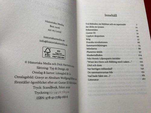 MORDET PÅ GUSTAV III Dick Harrison 2020