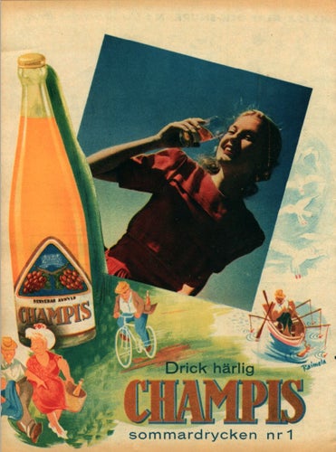 Retro-annons ”Drick härlig Champis” från 1947