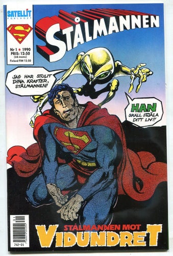 Superman / Stålmannen 1990 nr 1 Art by Kubert och Ordway