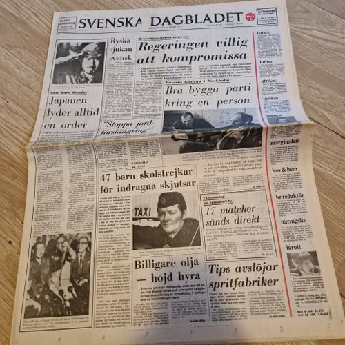 Svenska Dagbladet Tidning från 1974
