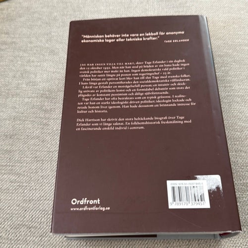 Bok: Jag har ingen vilja till makt: Biografi över Tage Erlander (2017