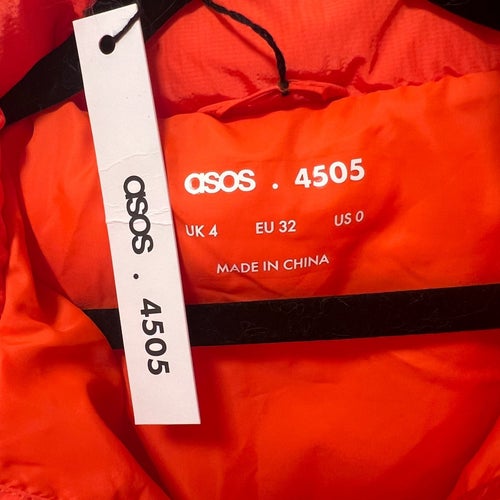 ASOS 4505 orange vinterjacka, storlek EU 32