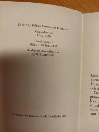 Eddies katter - Carolyn Haywood. bok. Very Fine plus