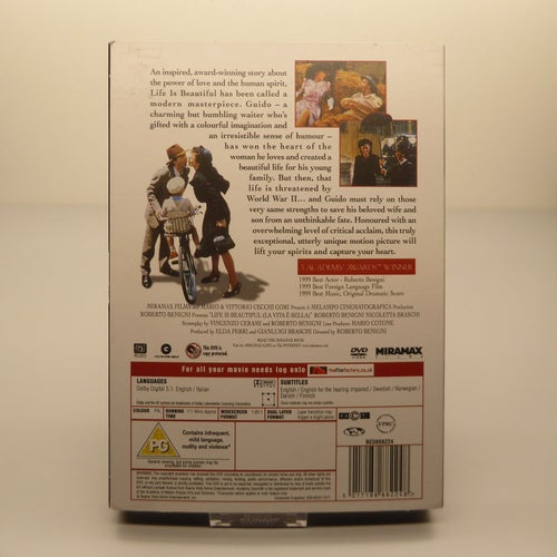 Life is Beautiful - Region 2, DVD-film, Svensk text, Fint skick