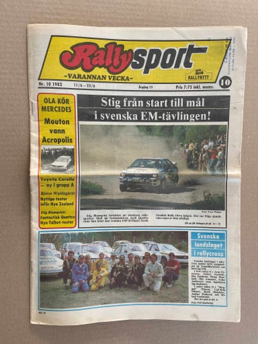Rallysport / Rally Sport med Rallynytt 1982 nr.10