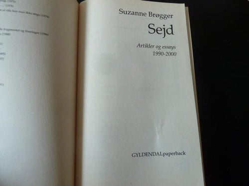 SUZANNE BRØGGER, SEJD, 2001, BOK, BOG