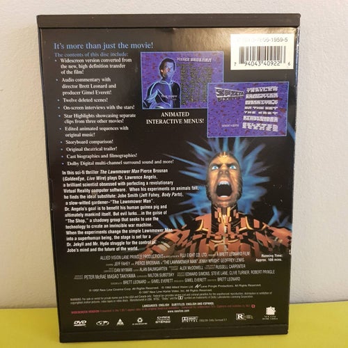 DVD - The Lawnmower Man - Jeff Fahey/Pierce Brosnan - Fint Skick - Snapcase