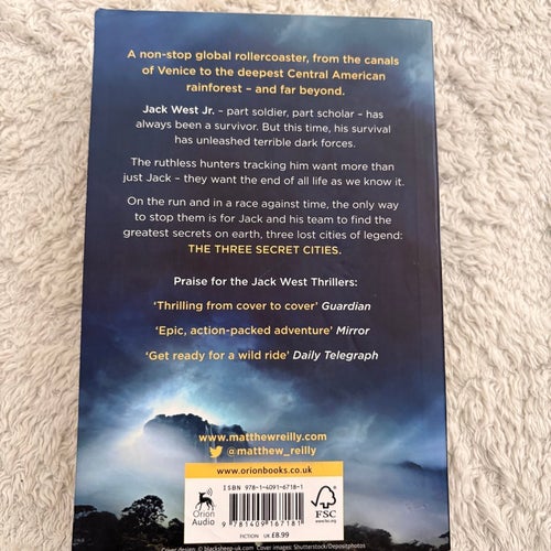 The Three Secret Cities av Matthew Reilly, 2019