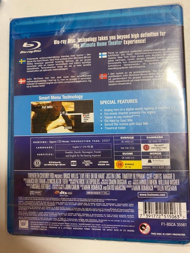 Blu-ray Die Hard 4.0 Bruce Willis INPLASTAD