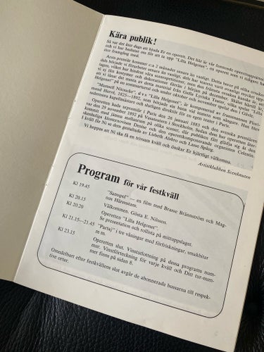 Programblad Operetten 'Lilla Helgonet' januari 1976