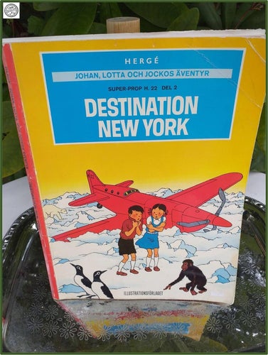 Tintin Desitnation New York tryckt 1972 1:a upplagan
