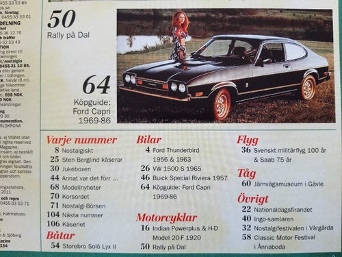Nostalgia nr 8 2012: Ford Thunderbird 1956 och 1963 + Capri 1969-1986