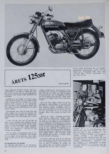1973 ÅRS 125:OR - ZUNDAPP, MONARK, SUZUKI, HD, DKW ARTIKEL 1973