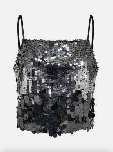 Sofie Schnoor Charcoal Sequin-topp NWT