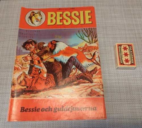 Bessie Nr 8, 1973 serietidning, Bessie och guldtjuvarna, hund, Kurre Katt