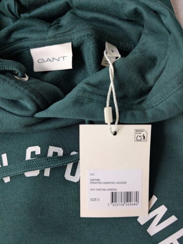 GANT grön huvtröja, storlek S