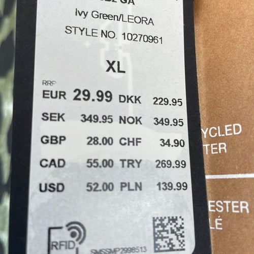 Helt ny Vero Moda svart, grön kjol