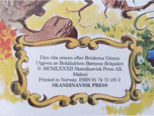 Den vita ormen efter Bröderna Grimm, 1972