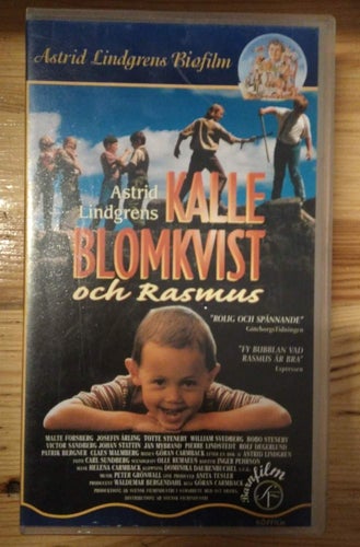 Astrid Lindgrens Kalle Blomkvist och Rasmus. VHS. Svenskt tal