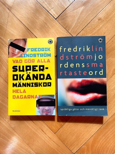 2 böcker av Fredrik Lindström Superokända människor Jordens smartaste ord