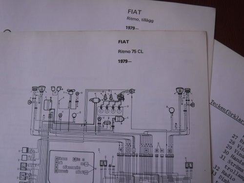 Elschema till Fiat Ritmo 75CL, 1979.