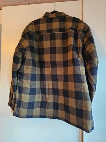 Kinetic fodrad brun, svart skjortjacka i flanell, storlek XL