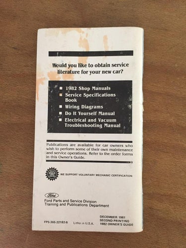 1982 Ford Granada Owner's Manual