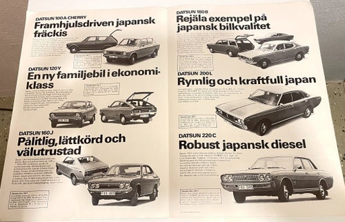 DATSUN 74, 1974 SALES FOLDER, 29,5 x 42 cm