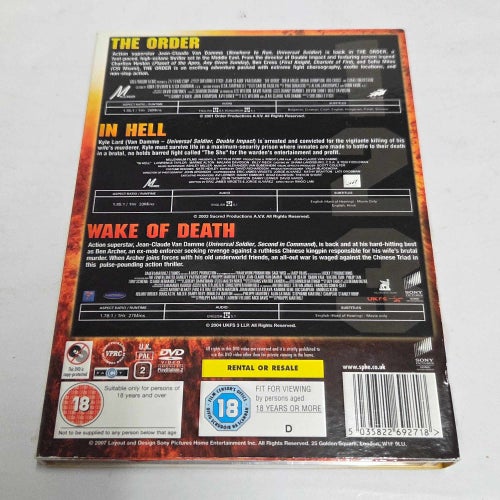 Triple action Van Damme: The order, In hell & Wake of Death DVD