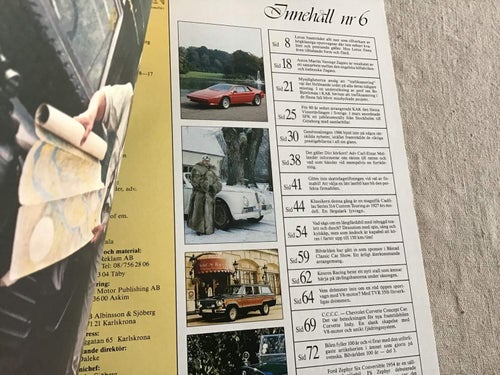 BILVÄRLDEN NR 6 1986 FORD ZEPHYR SIX,CORVETTE INDY,TVR 350i,LOTUS,GAMLA BILAR
